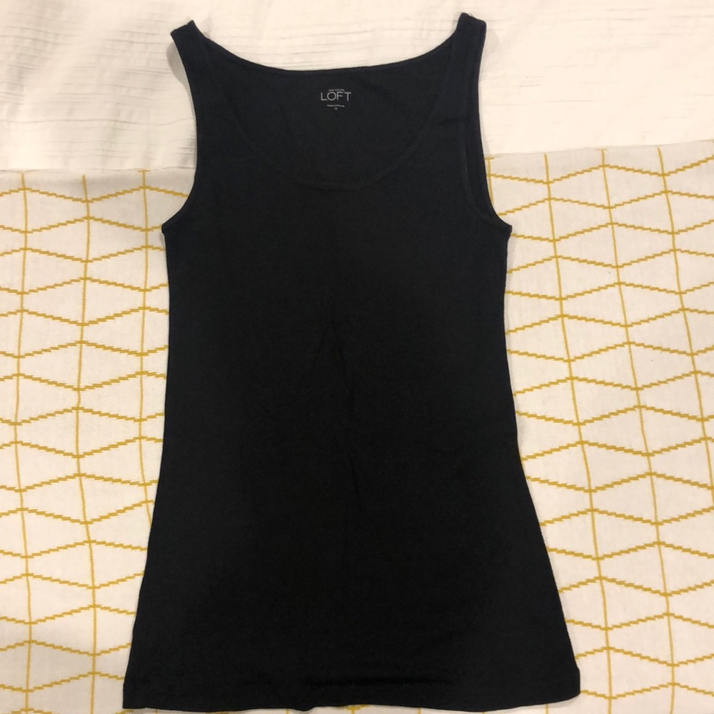Loft black tank top. Medium.